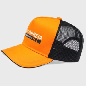 Boné Trucker de brim e redinha - Perfil