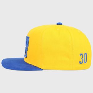 Bonés aba reta amarelo e azul - Lateral