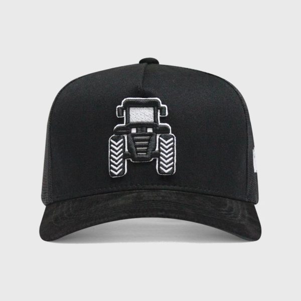 Boné trucker de redinha e suede - Frente