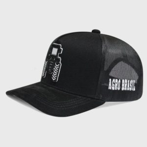 Boné trucker de redinha e suede - Perfil