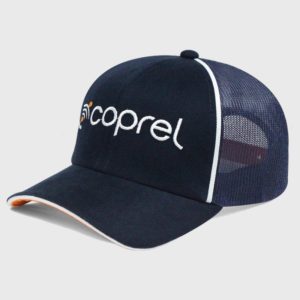 Boné promocional de tela com vivos - Perfil