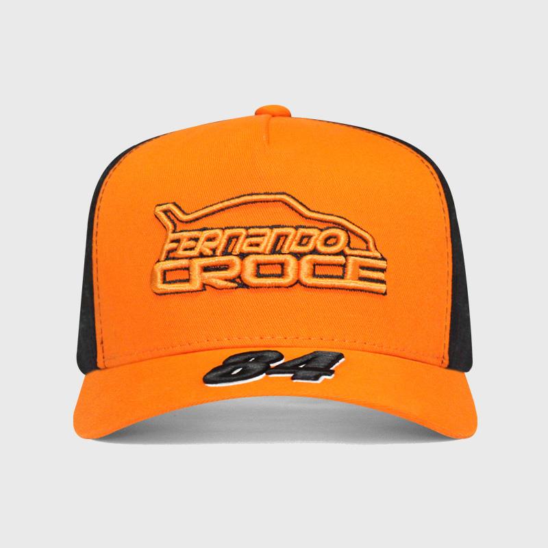 Boné trucker laranja e preto - Frente