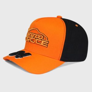 Boné trucker laranja e preto - Perfil