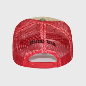 Boné trucker de tela e estopa - Traseiro