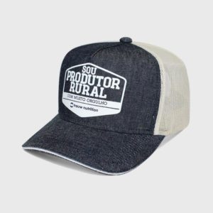 Boné truker jeans e tela - Perfil