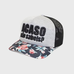 Boné trucker de moletom e tela - Perfil