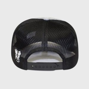 Boné trucker de moletom e tela - Traseiro