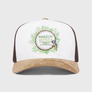 Bon&eacute; trucker promocional de tela e veludo - Frente