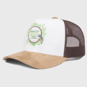 Bon&eacute; trucker promocional de tela e veludo - Perfil