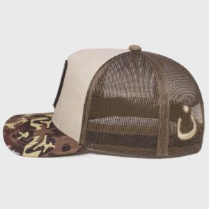Boné trucker de tela camuflado - Lateral