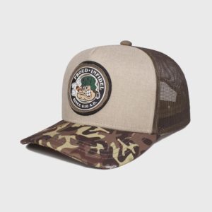 Bon&eacute; trucker de tela camuflado - Perfil