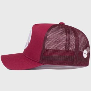 Boné trucker bordo de tela - Lateral
