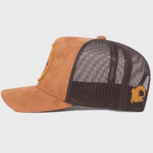 Boné trucker de veludo e tela - Lateral