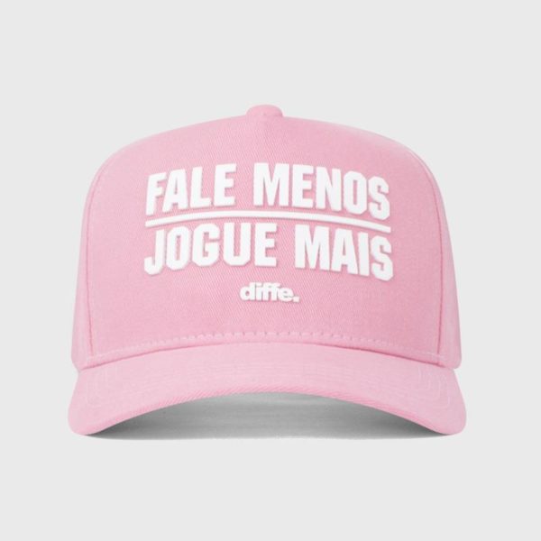 Boné trucker rosa bebê com estampa 3D - Frente