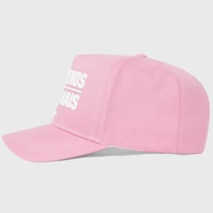 Boné trucker rosa bebê com estampa 3D - Lateral