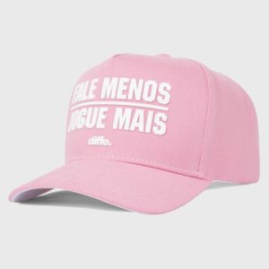 Boné trucker rosa bebê com estampa 3D - Perfil