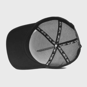 Boné trucker de tela todo preto - Interior