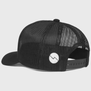 Boné trucker de tela todo preto - Perfil traseiro