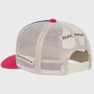 Boné trucker com aplique bordado e tela - Perfil Traseiro